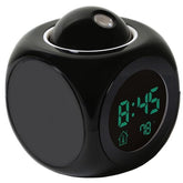 Black Cube Alarm Clock that Projects Time on Wall My Wall Clock